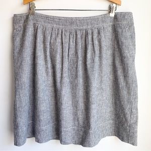 Eileen Fisher full skirt gray pinstripe size Xl hemp organic cotton